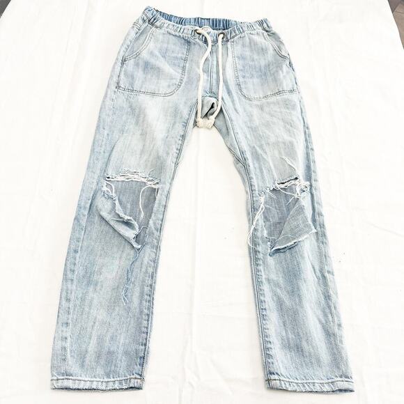 One Teaspoon Shabbies Light Wash Denim Cargo Jogger Jeans Size XS - Picture 2 of 8